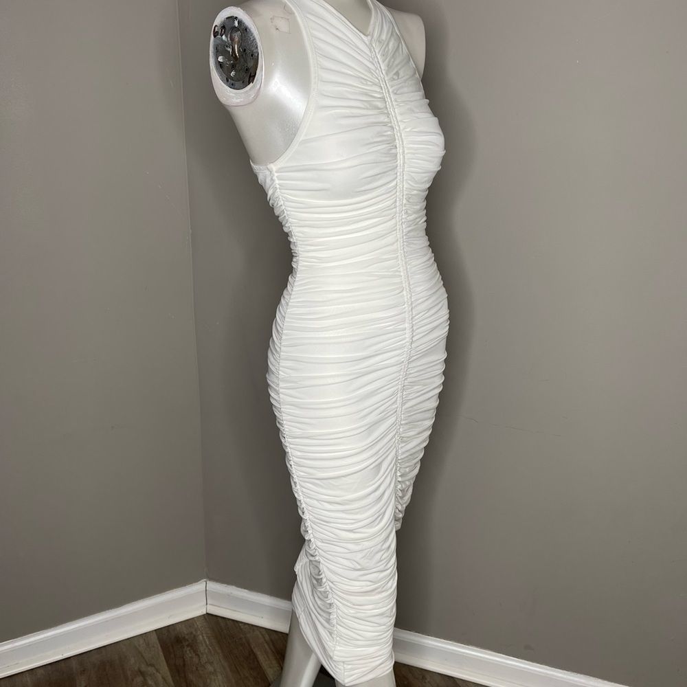 A.L.C
Adrienne Ruched Racerback Dress In White - Picture 6 of 8